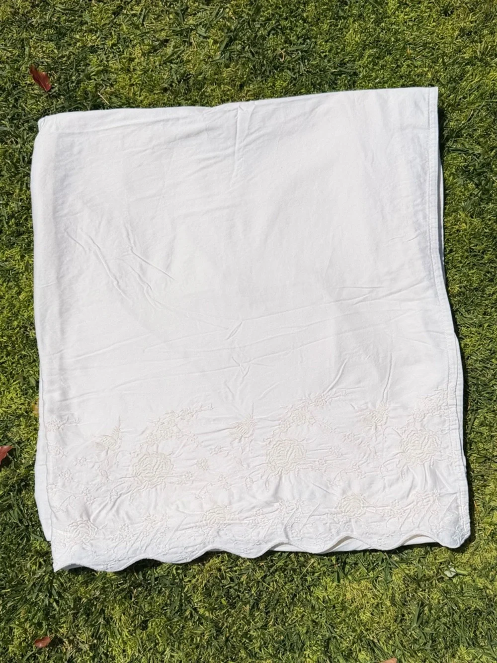 RARE Ralph Lauren Desert Palm Embroidered Queen Flat Sheet Cotton Sateen NICE!